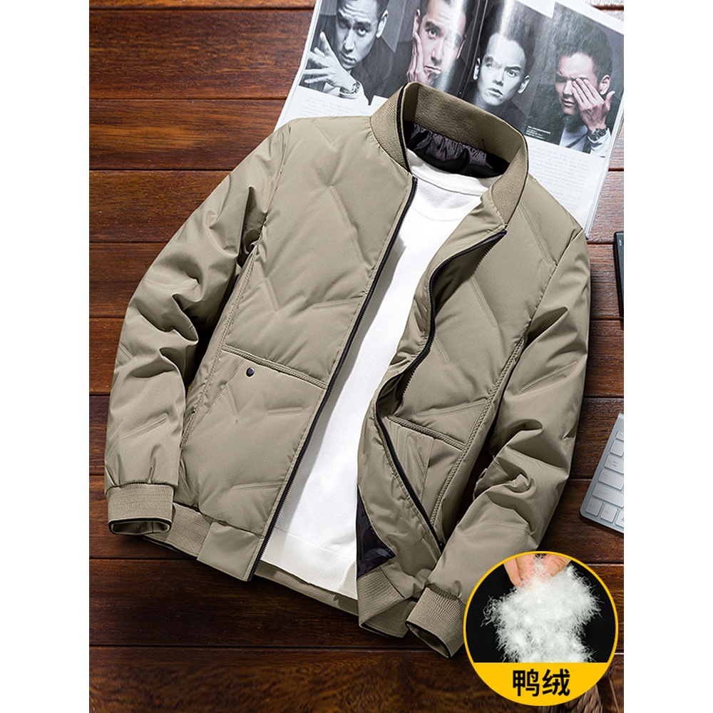 九江羽绒服男士冬季加厚棒球服夹克新款短款上衣服冬装鸭绒外套