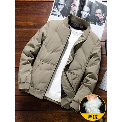 九江羽绒服男士冬季加厚棒球服夹克新款短款上衣服冬装鸭绒外套