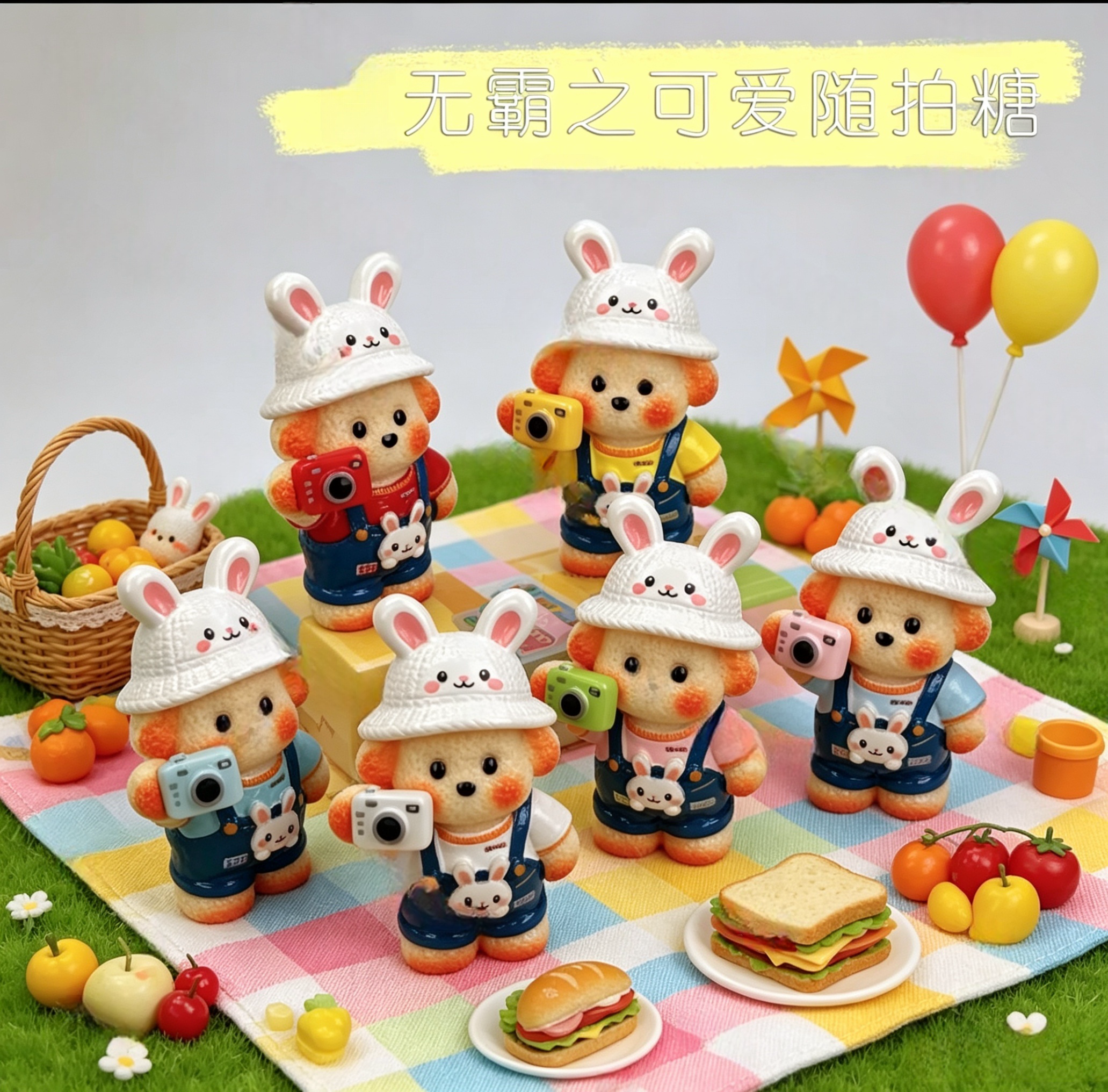 【十三家】C巨无霸卡通棉花糖小狗摆件摆台冰箱贴钥匙扣树脂材料