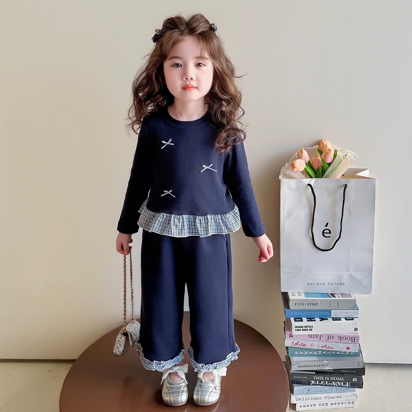 女小童洋气时尚套装春秋季儿童花边格子卫衣春装女宝宝韩版两件套,童装/婴儿装/亲子装,儿童运动套装,淘宝优惠券,粉丝福利购,淘宝优惠卷