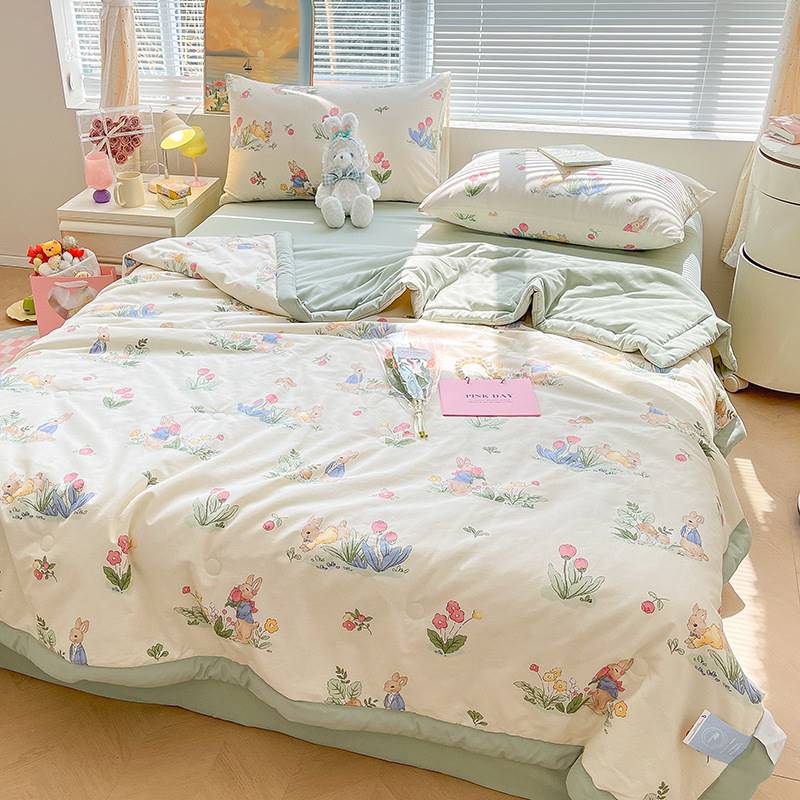 可爱小清新床上四件套纯棉全棉女孩床品儿童卡通被套床单人三件套