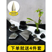 剑山插花器套装 小工具白色 钢针花道花艺插花底座固定器皿日式