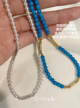 2025新款珍珠项链女轻奢高级感多层设计复古法式小米珠baby珠颈链