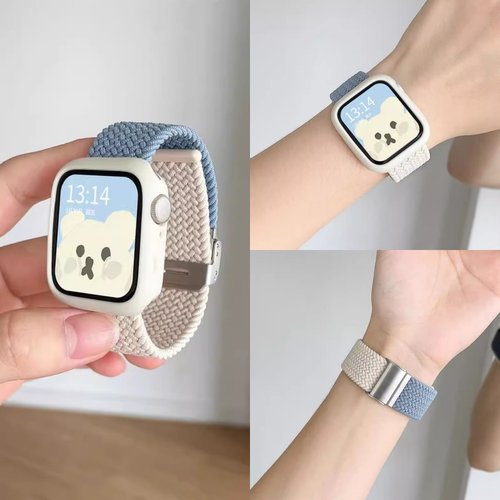 娅妃儿iwatchs10女编织表带拼色