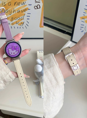 适用高驰Pace3/2表带秋冬KT猫拼色PACEpro小香风APEX 46/42MM女真皮COROSAPEX 2pro小众APEX2荔枝纹皮质表链