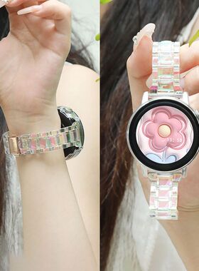 适用高驰COROS Pace3手表表带pace2树脂透明APEXPro女款夏天透气APEX2人鱼姬镭射冰川APEX2 46mm运动替换腕带