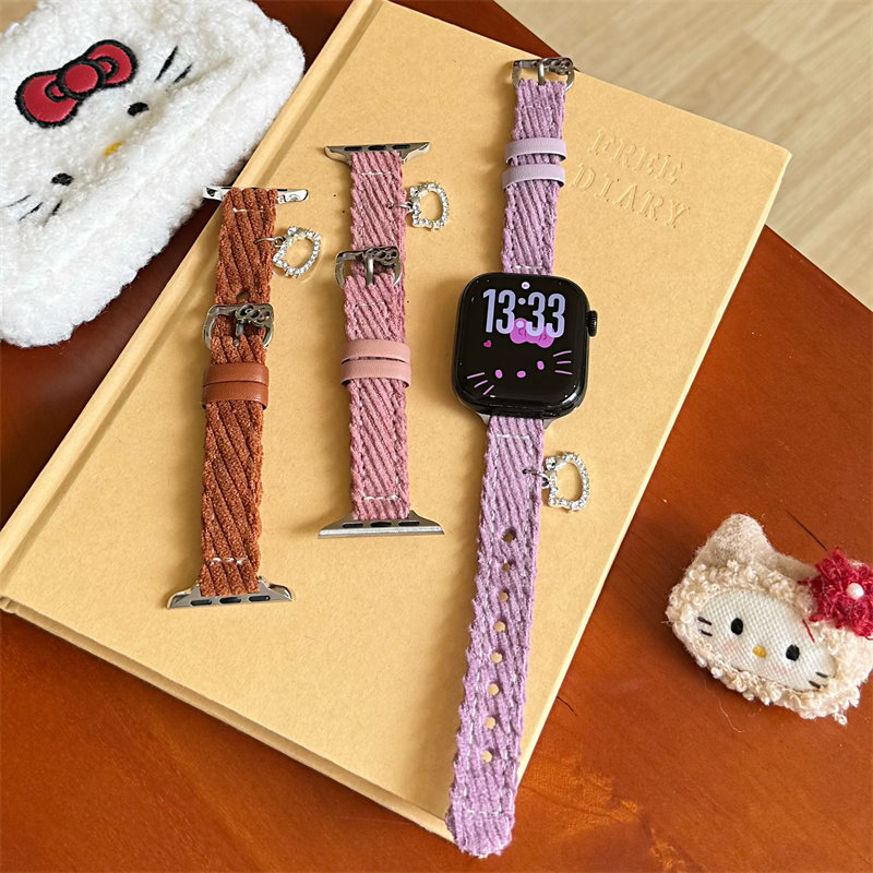 娅妃儿s11秋冬可爱灯芯绒表带S10