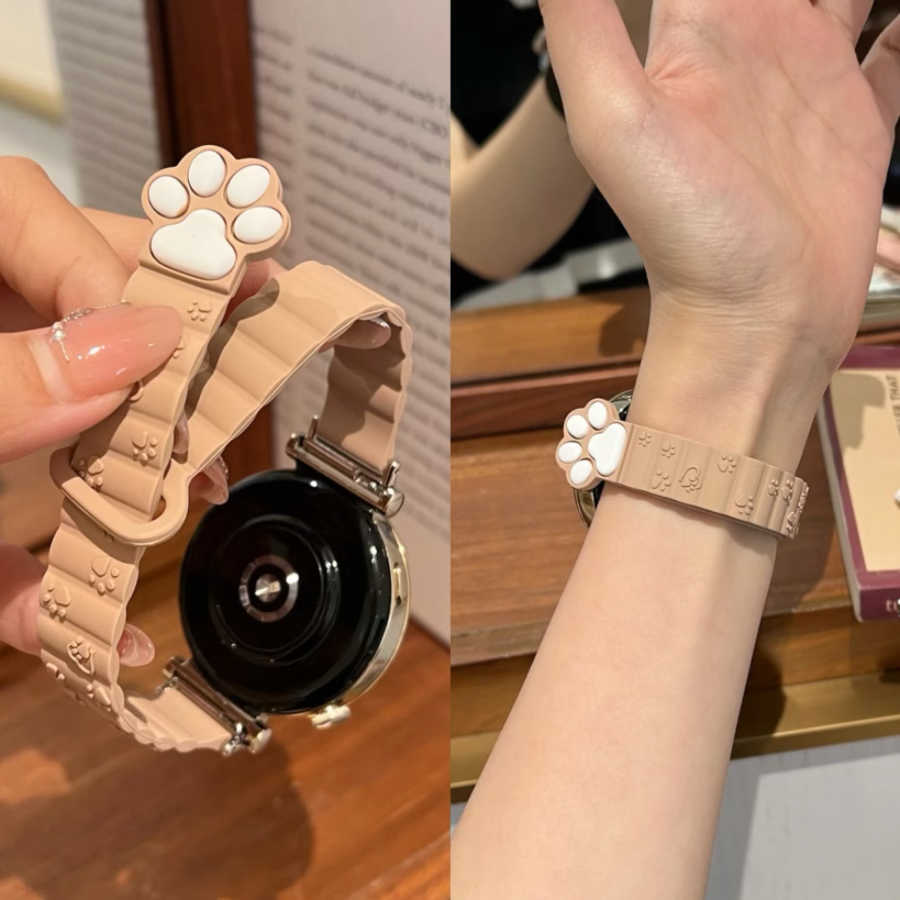 娅妃儿猫爪硅胶表带watch4/5磁吸
