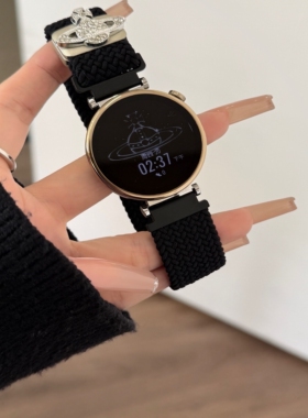 适用佳明Forerunner 245/158/165西太后编织265s/255s/Venu3s磁吸尼龙弹力高级感女款表带VENU2plus/18mm腕带