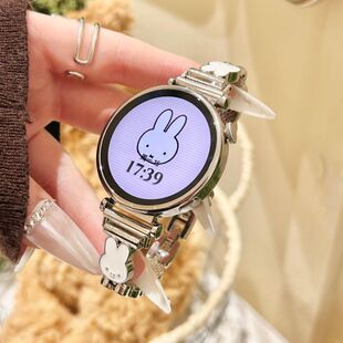 s1pro 适用小米watchs4 color女高级腕带嘿喽RS4Plus可爱卡通表链 41mm表带watch2pro米菲兔金属手链S4