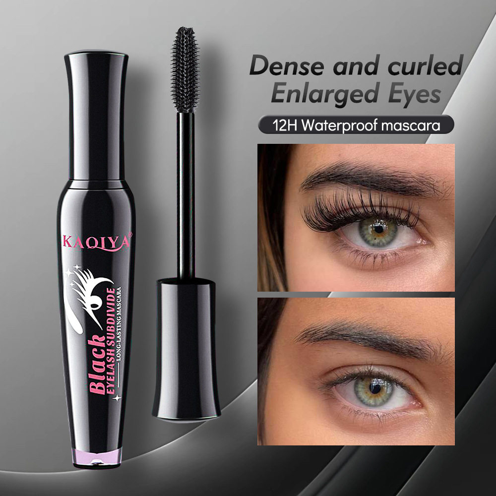 新款推荐kaqiya黑管睫毛膏自然卷翘纤长浓密防水防汗炫酷黑色