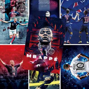 姆巴佩海报巴黎圣日耳曼足球明星周边画报墙贴高清宿舍壁画壁纸