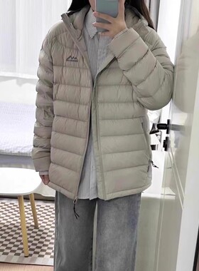 亮世秋羽绒服山脉排骨轻薄女短款2025秋冬新款休闲连帽男女情侣学