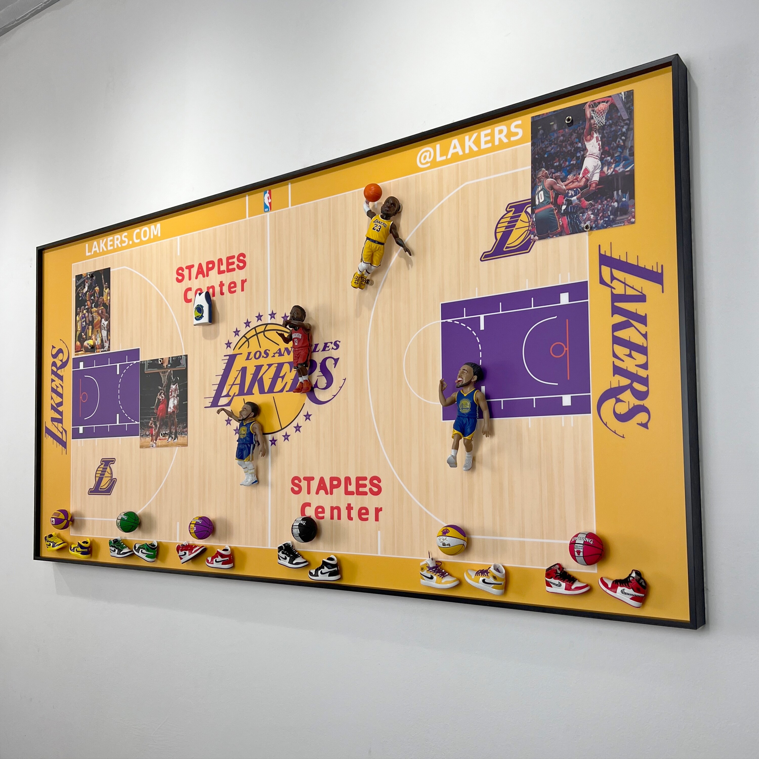 NBA磁吸篮球场装饰画可擦写战术板客厅挂画男生卧室床头背景墙画