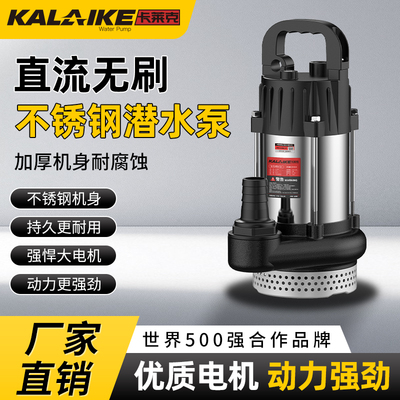 无刷直流潜水泵48v60v72v电动车专用不锈钢抽水泵浇菜农用灌溉机