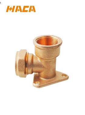 HC-3079铝头塑管带铜座弯头16 1 820 带脚铜接内丝卡套90度铜弯头