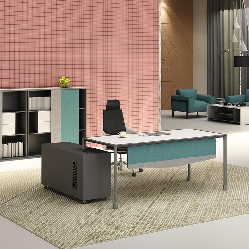 办公桌简约现代老单人H40-BT桌椅组商合用总板裁经理桌办公室家具