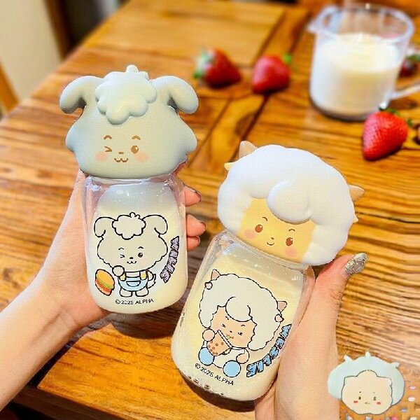 喜羊羊情侣吸管耐高温保温水杯