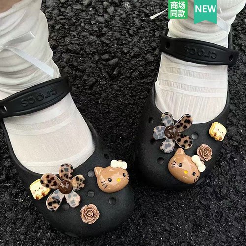 适配Crocs洞洞鞋配饰豹纹KT猫