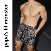 原创 美式 度假沙滩裤 PAPASLILMONSTER 豹纹运动短裤 野型荷尔蒙