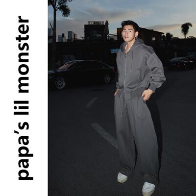 PAPASLILMONSTER短款卫衣套装