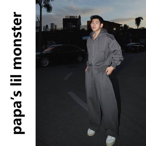 PAPASLILMONSTER短款卫衣套装