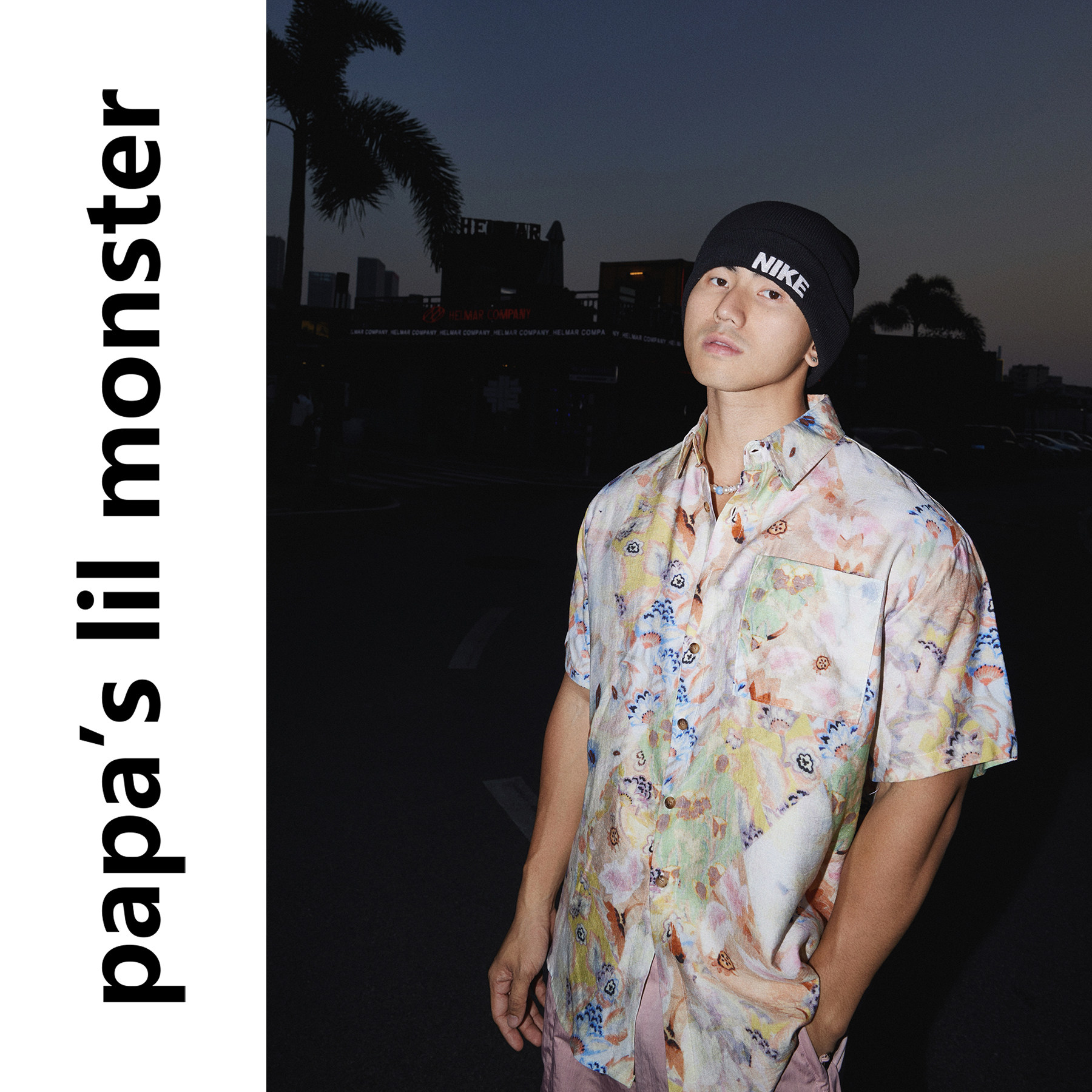 Papaslilmonster【彩色油画】美式复古高级设计感花卉短袖衬衫男