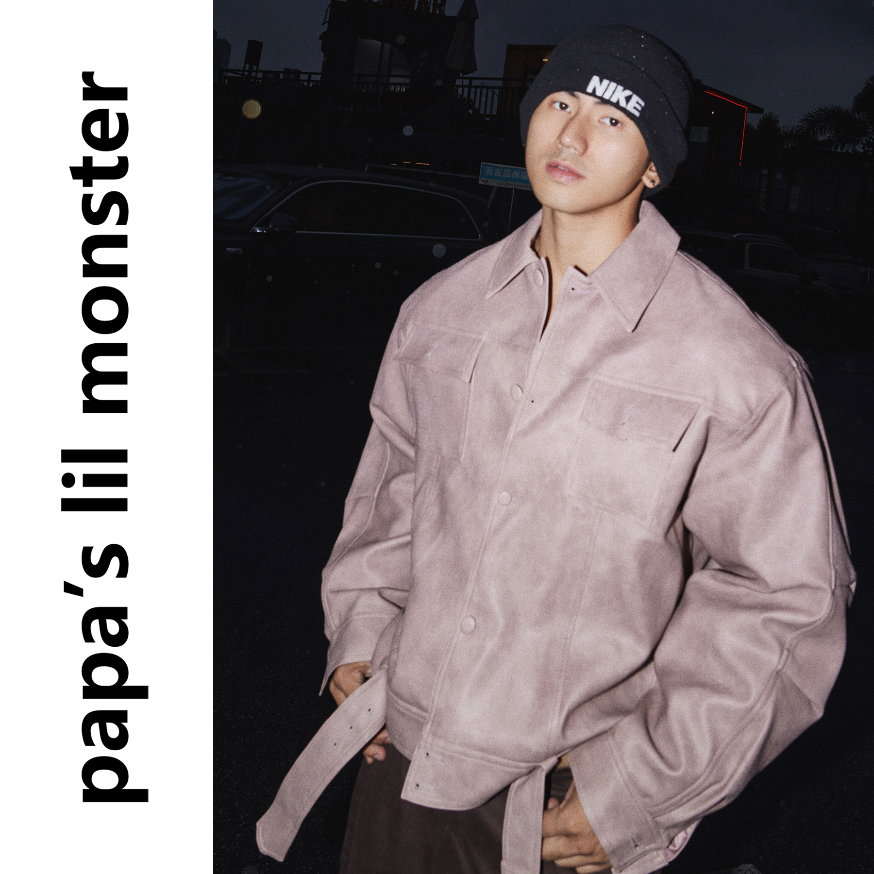 PAPASLILMONSTER【朦胧氛围】美式复古痞帅皮夹克宽松街头外套男