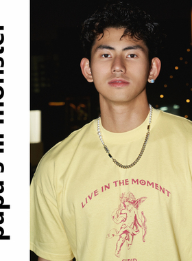 lil monster美式休闲短袖T恤男夏季印花宽松圆领半袖上衣情侣百搭