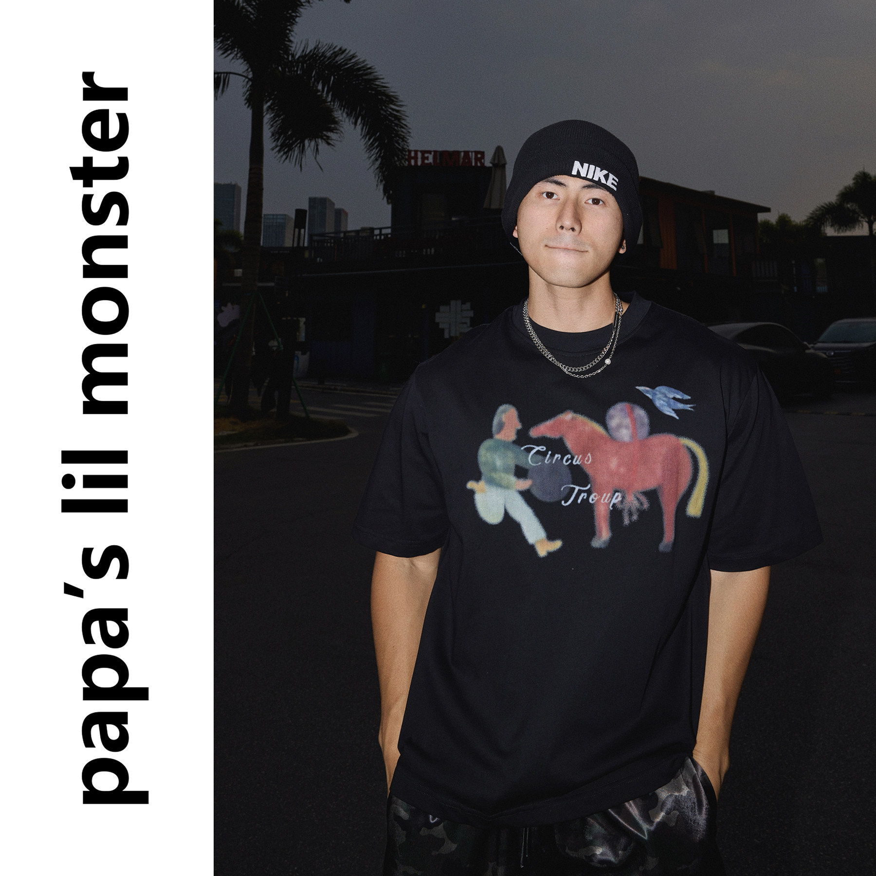 PAPASLILMONSTER 【牧游画像】美式复古纯棉舒适休闲短袖T恤上衣