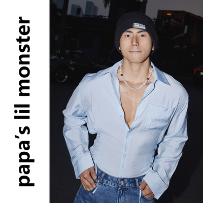 PAPASLILMONSTER【原创】26SS美式老钱风纹理感绑带休闲长袖衬衫