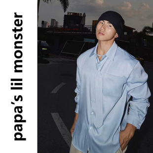 衬衫 早秋纯色基础通勤高级感宽松长袖 男 原创 PAPASLILMONSTER