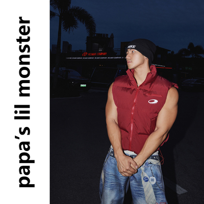 PAPASLILMONSTER【随手拍片】美式立领无袖马甲棉衣加厚保暖外套