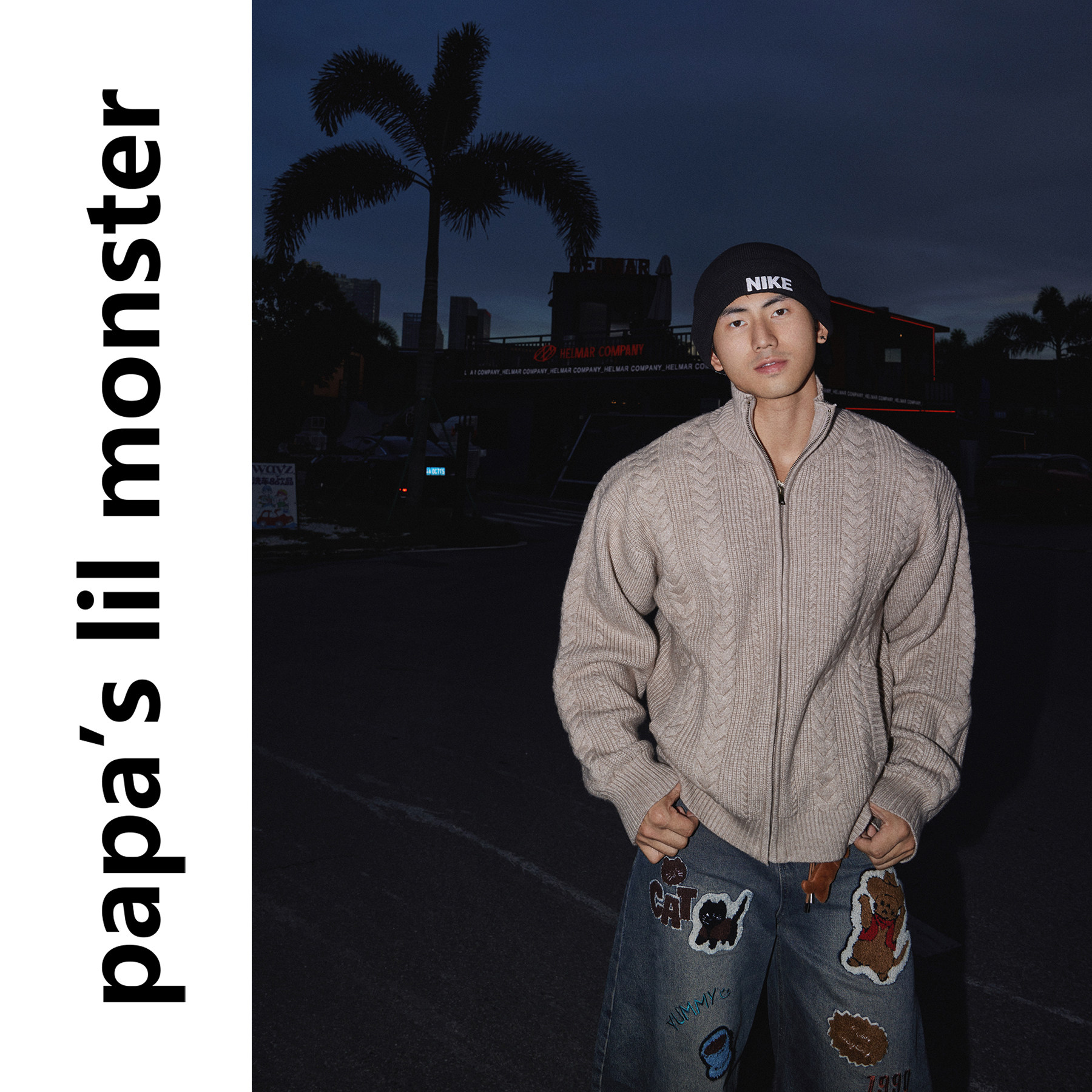 PAPASLILMONSTER【优雅新贵】美式新钱风老花编织纹理针织衫毛衣