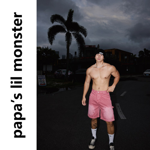 PAPASLILMONSTER 美式街头复古风 纯棉宽松直筒水洗牛仔工装短裤