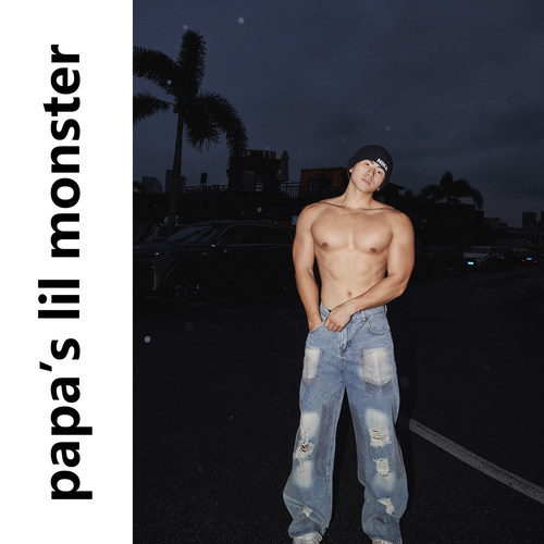 PAPASLILMONSTER【街头破洞】美式复古破洞牛仔裤宽松直筒长裤男