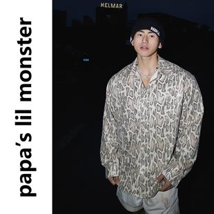 明星同款 25SS 衬衫 蛇年轻奢感复古风蟒纹印花宽松长袖 Get 原创