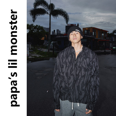Papaslilmonster【深浅扎染】初秋长袖衬衫男小众设计感宽松上衣