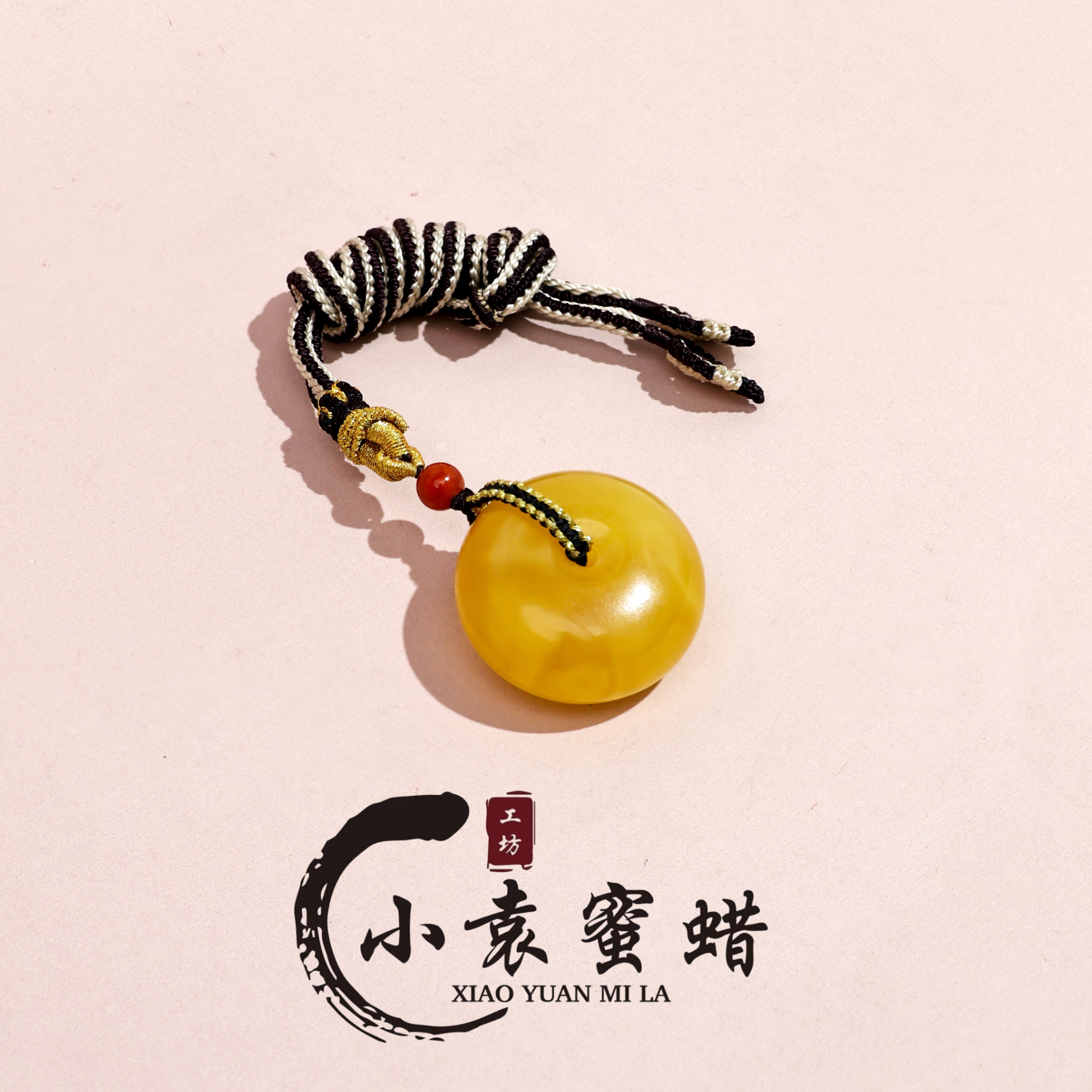 【一物一拍】天然琥珀蜜蜡吊坠满蜡平安扣挂坠33.3*17.7mm