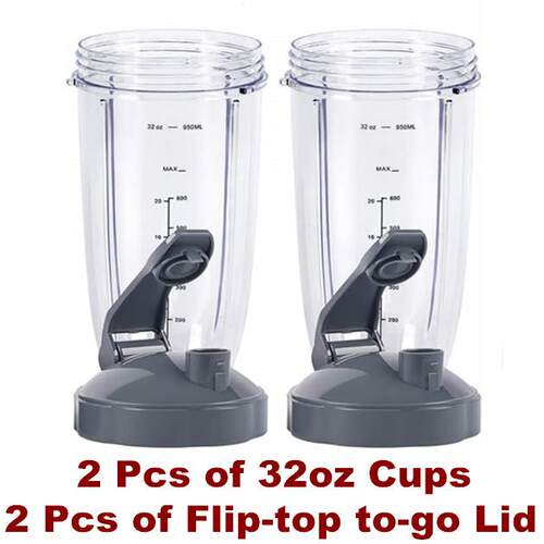 Blender Cups for Nutribullet Flip Top To Go Lid Replacement