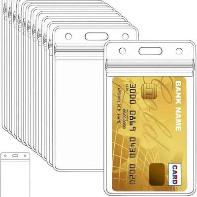 1/5/10PCS Waterproof Transparent Card Clip Plastic Protectiv