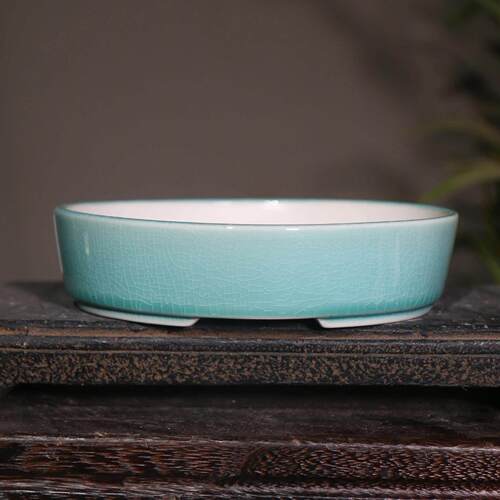 Purple Sand Flower Pot Ceramic Oval Bonsai Pot Looking for T