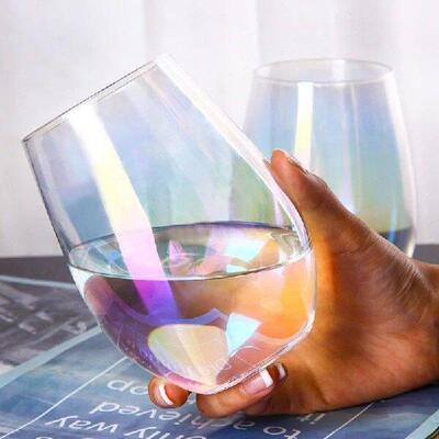 Tea Mug Crystal Glass Wine Cup Whiskey Mug Colorful Rainbow