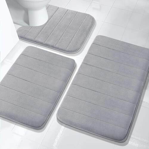 Bathroom water absorbing and anti slip striped floor mat, ca