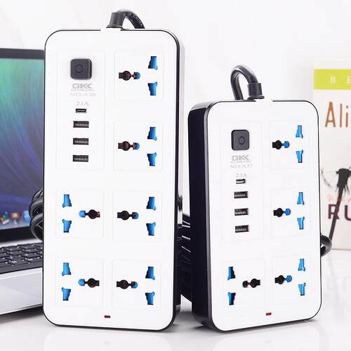 Power cord extension socket Plug wire board with towing Plat