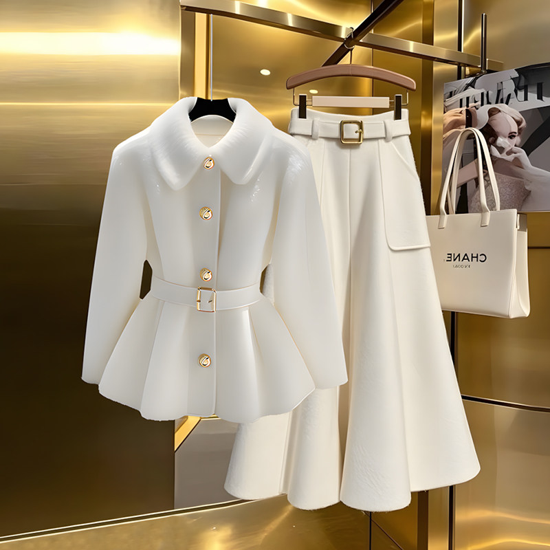 白色小香风外套女2024冬季轻奢百搭半身裙今年流行爆款两件套装裙,女装/女士精品,时尚套装,淘宝优惠券,粉丝福利购,淘宝优惠卷