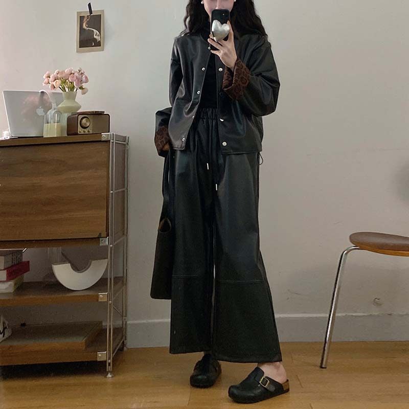 豹纹短裙两件套女秋冬2025新品两穿显瘦灰色设计感显瘦长袖套装