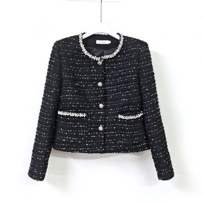 韩版设计感黑色显瘦外套