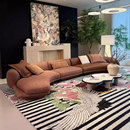 2026新款 真皮布艺帆船大户高端别墅异形大客厅多人转角模块沙发