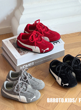 ABC女童鞋2025秋季新款儿童运动鞋板鞋软底红色中大童德训鞋男童